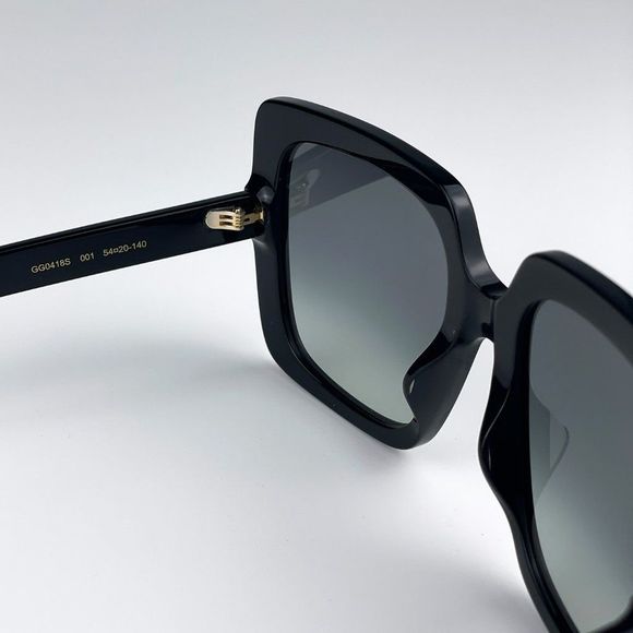 Gucci GG0418S 001 Sunglasses Black Grey Square Women - Picture 11 of 12